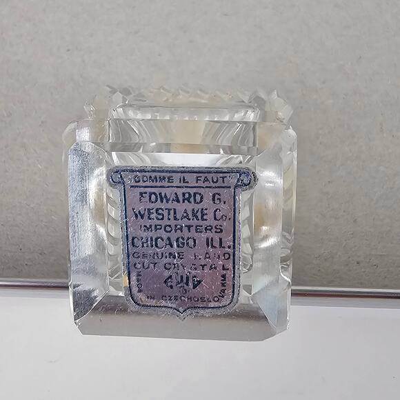 VTG Lot 2 pair glass salt and pepper shakers cut crystal amber floral glass - Picture 5 of 5